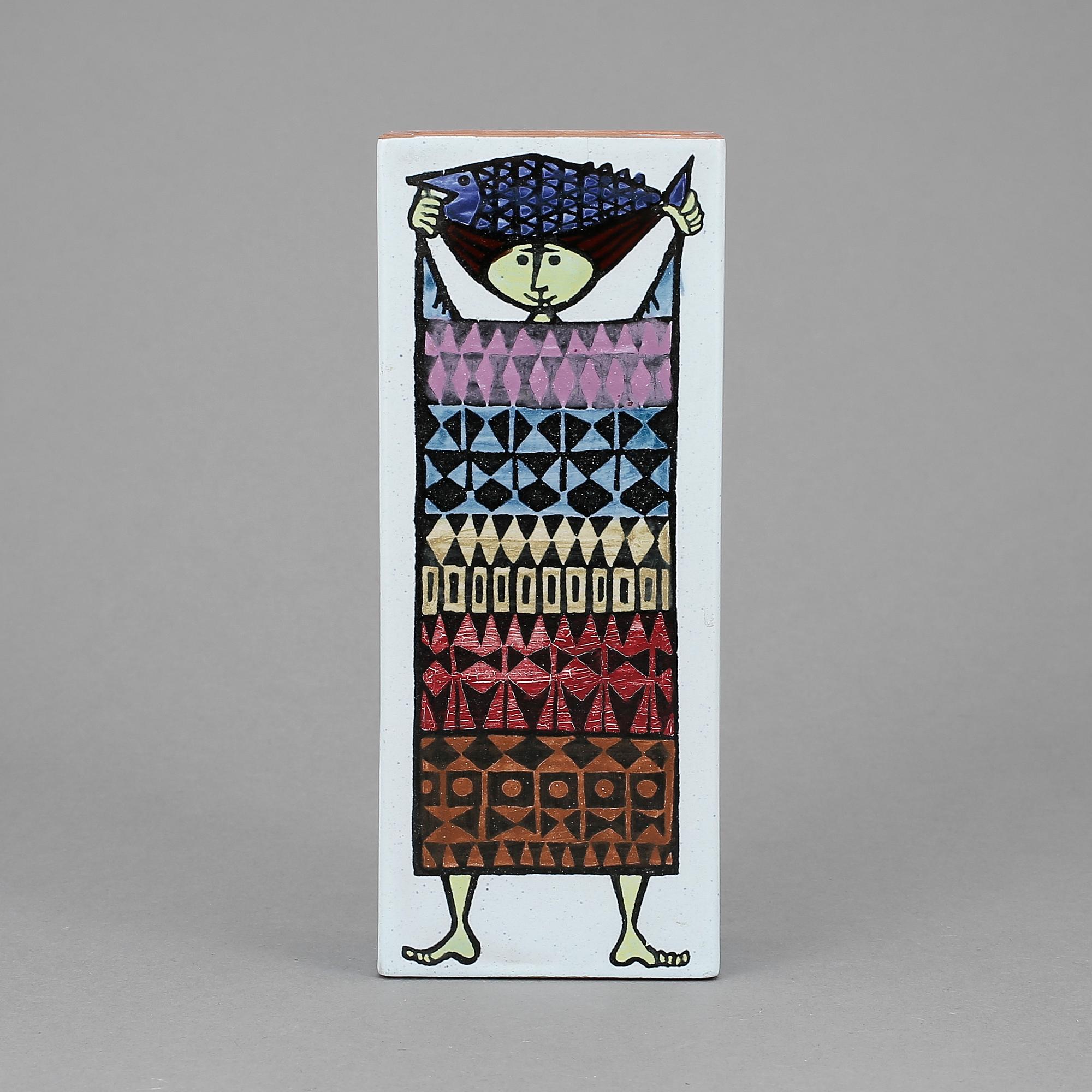 VAS, fajans, "Karneval", Stig Lindberg, Gustavsbergs studio.