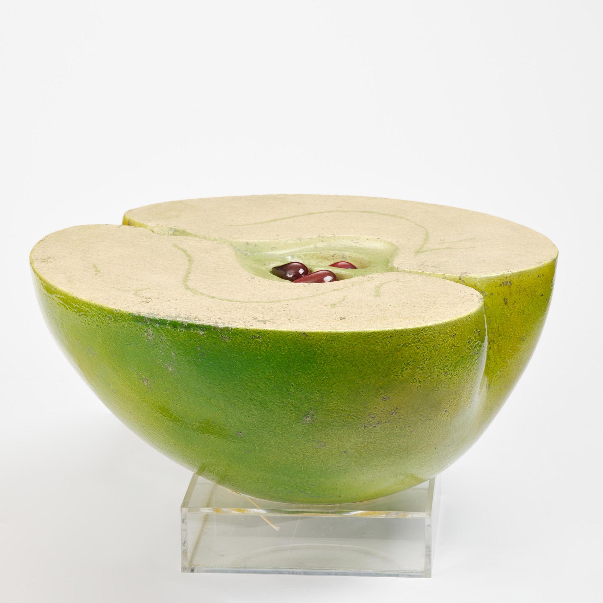 Hans Hedberg, a large faience sculpture of an apple, Biot, France.