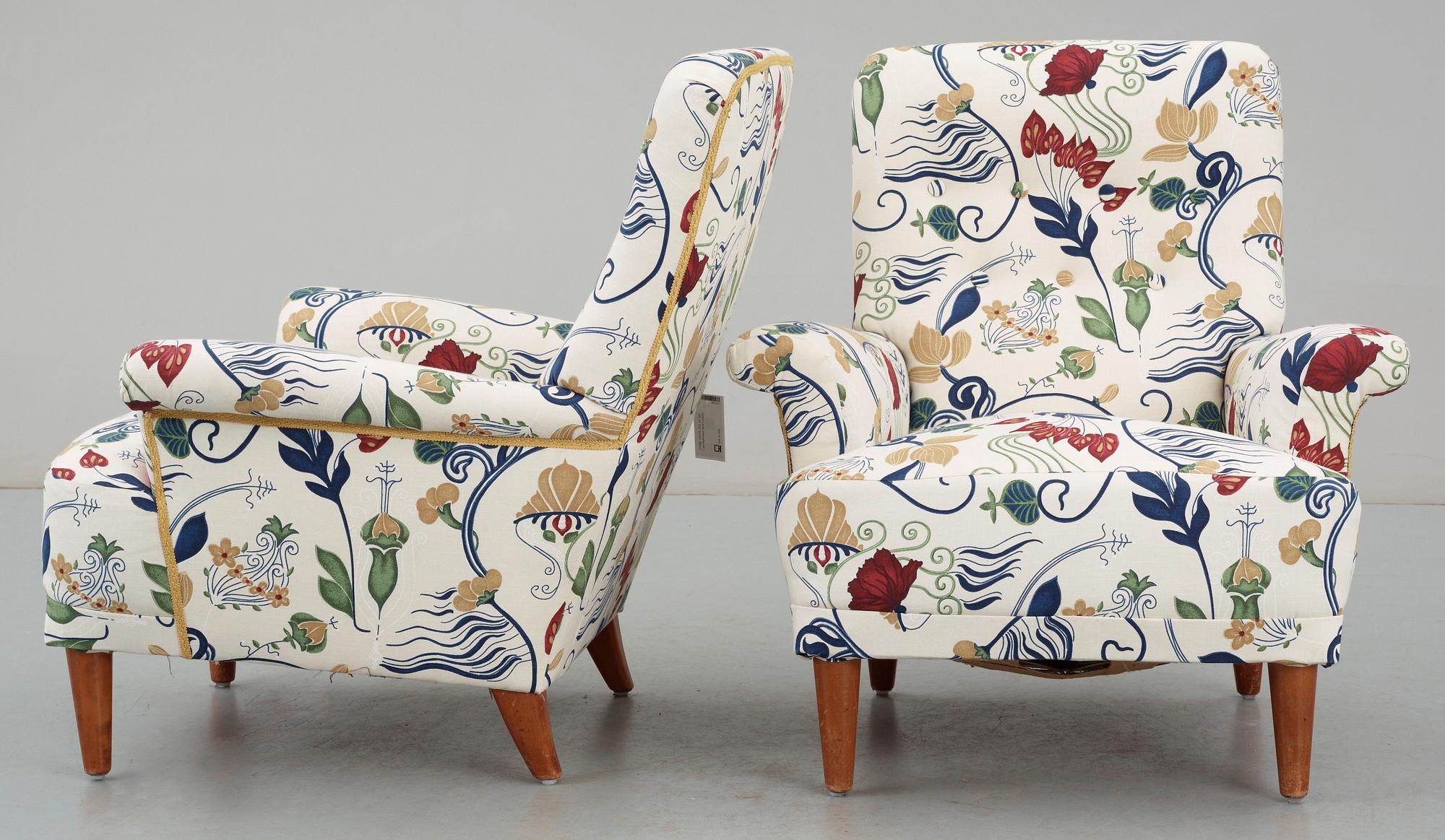 FÅTÖLJER, ett par, "Hemmakväll" Carl Malmsten.