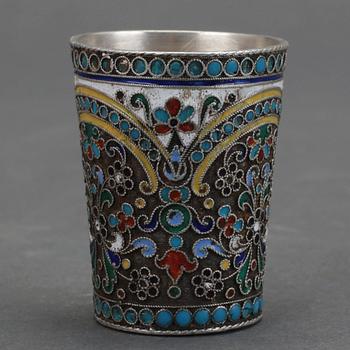 BÄGARE, silver, 84 silver, Ryssland. Omkr år 1900. Vikt ca 32 gram.