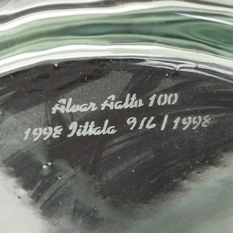 Alvar Aalto, an anniversary vase, signed Alvar Aalto 100 1998 Iittala 916/1998.