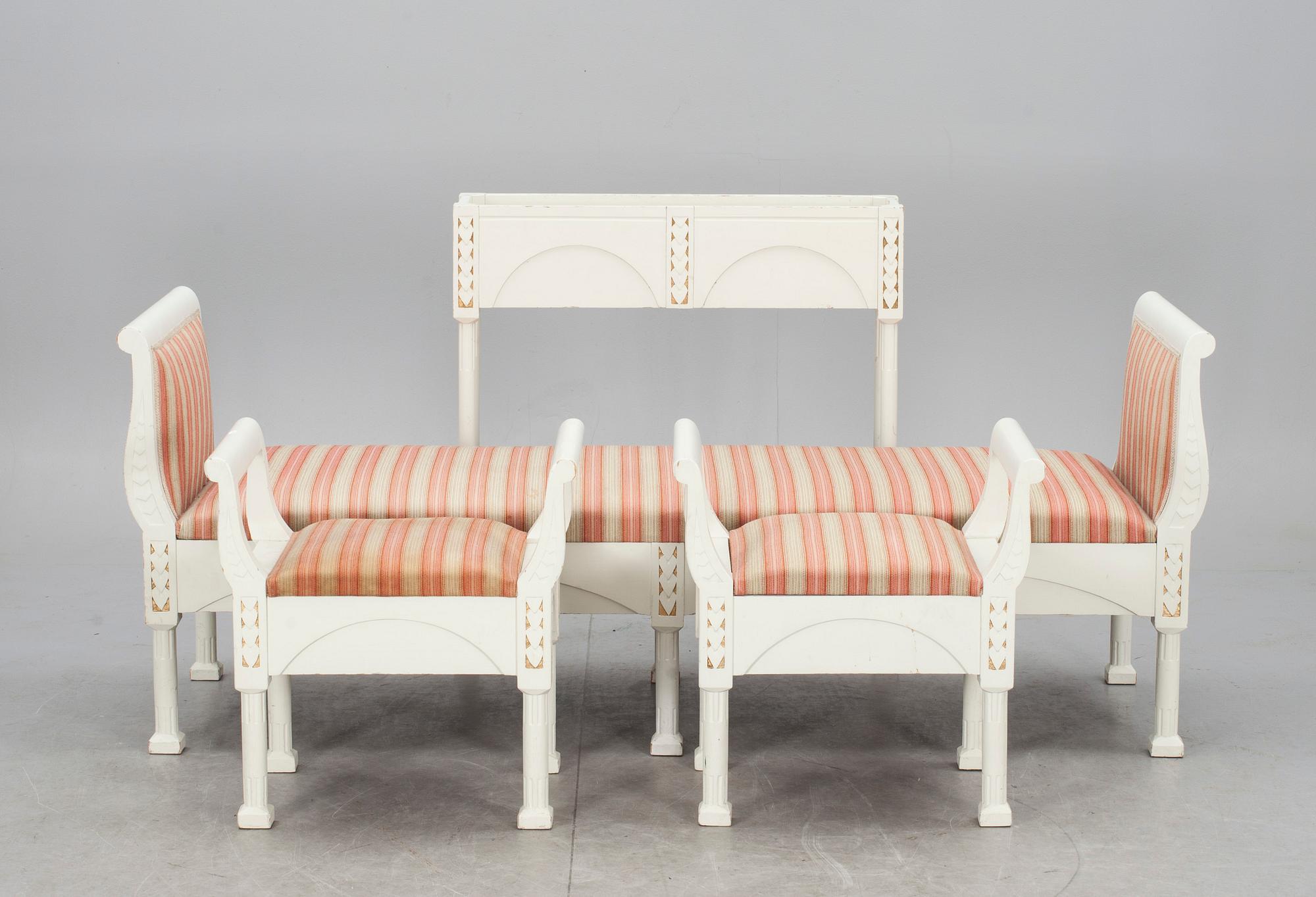 SALONGSMÖBLEMANG, 4 delar, Jugend, 1900-talets första hälft.