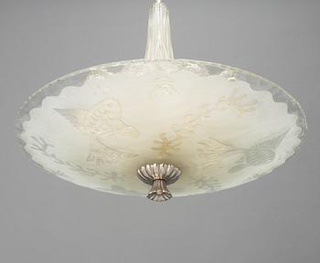 A ceiling lamp, Orrefors, 1940's.