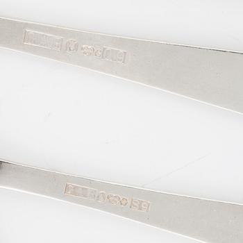 Jacob Ängman, besticksuppsättning, silver, 85 delar, "Rosenholm", GAB, Stockholm, 1955-1991.