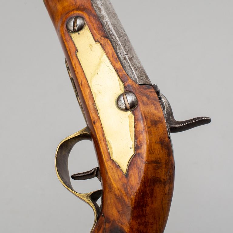 SLAGLÅSPISTOLER, 2 st, svenska, 1800-talets början.