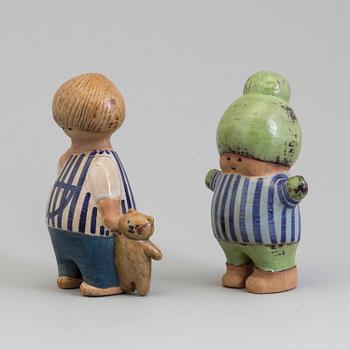LISA LARSON, figuriner, två stycken, stengods, Gustavsberg.