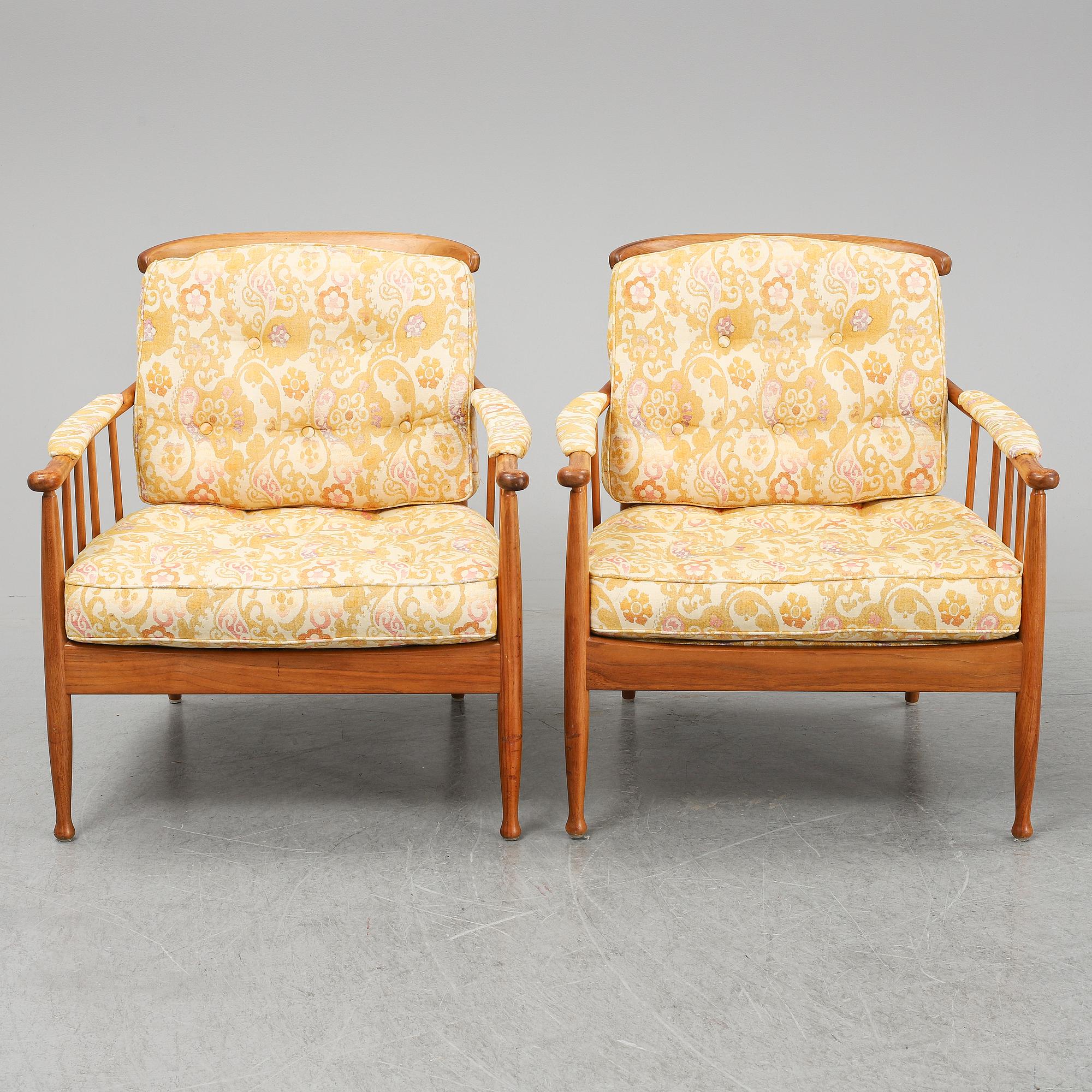 A pair of easy chairs 'Skrindan' by Kerstin Hörlin-Holmquist, OPE.