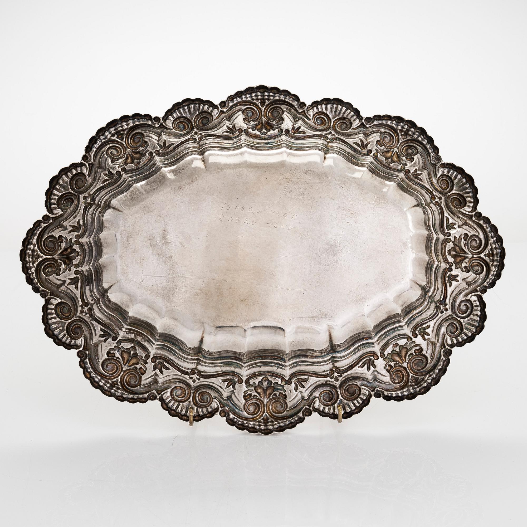 Serveringsskål, silver (.915), Spanien 1900-talets mitt.