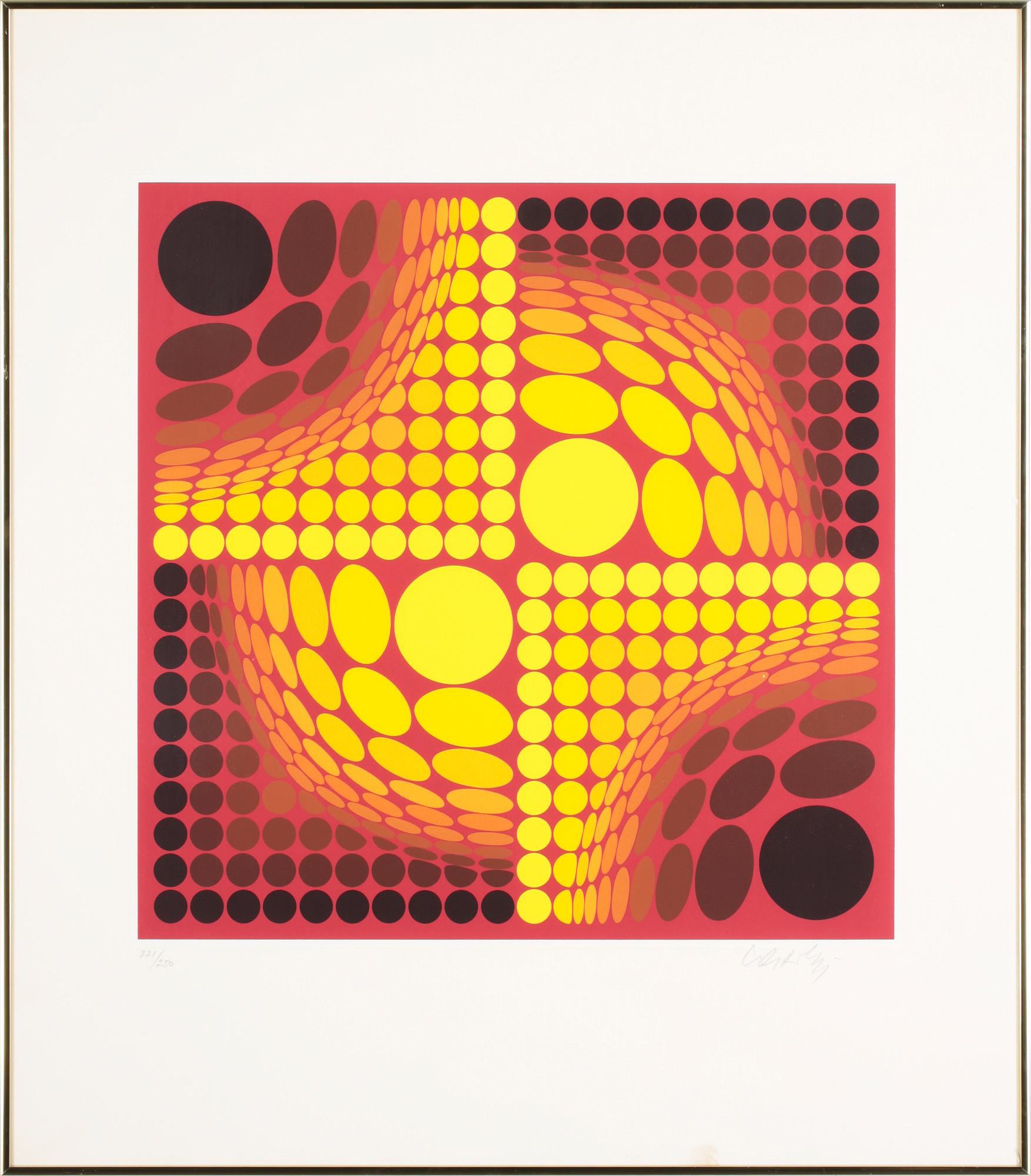 VICTOR VASARELY, färglitografi, signerad och numrerad 221/250.