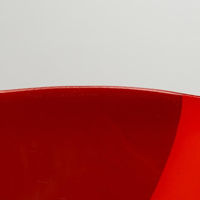 Anu Penttinen, a glass bowl, signed Anu Penttinen Nuutajärvi 2009.