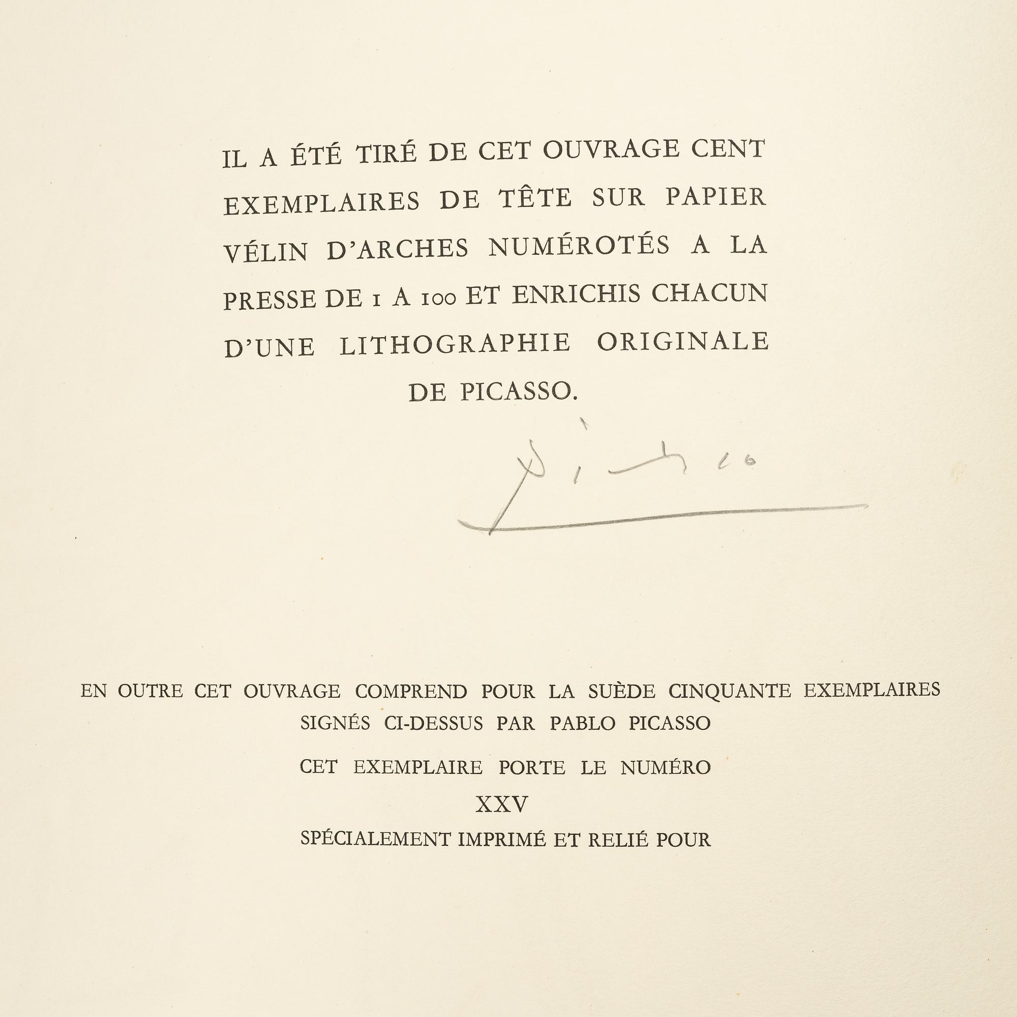 Pablo Picasso, bok, La Guerre et la Paix, signerad upplaga 25/50.