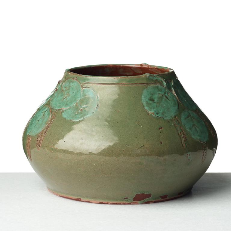 Hilma Persson-Hjelm, an Art Nouveau glazed earthenware bowl, Rackstad, Värmland Sweden early 20th Century.
