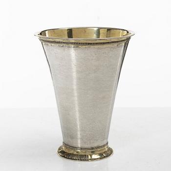 Christoffer Wasserman, bägare, delvis förgyllt silver, Lindesberg (verksam 1734-1770).