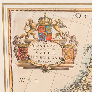 A hand coloured, copper engraved 17/18th century map. Pierre Mariette.