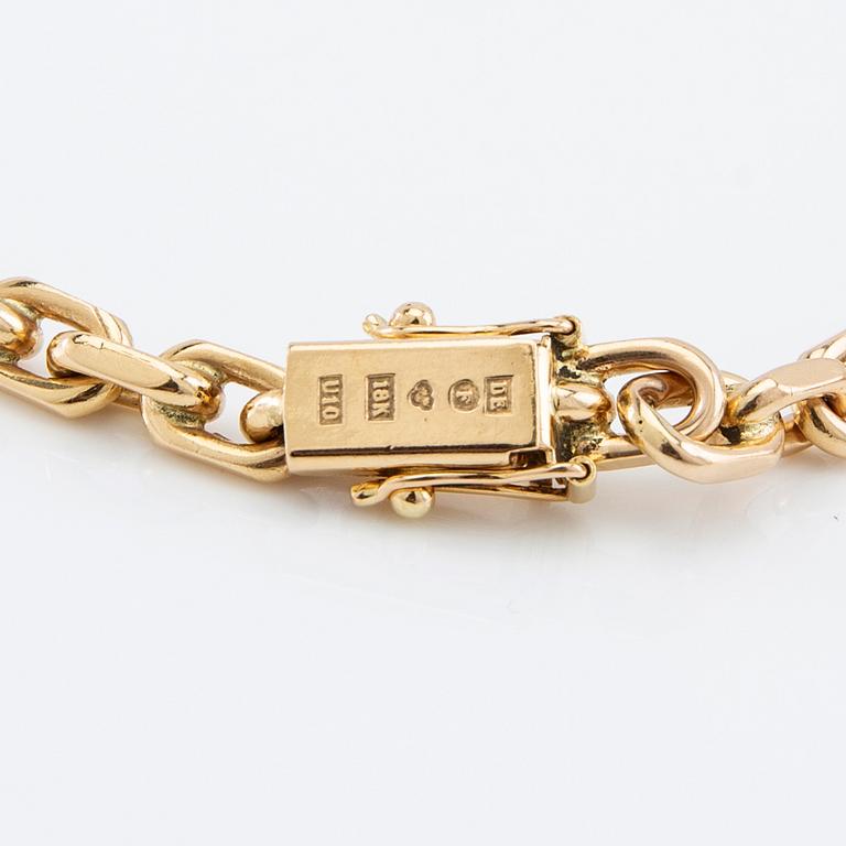 Halsband och armband, ankarlänk 18K guld.