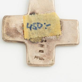 Lars Arby, a neck ring and seven pendants, silver, Gothenburg 1966, 1977 and 1982.