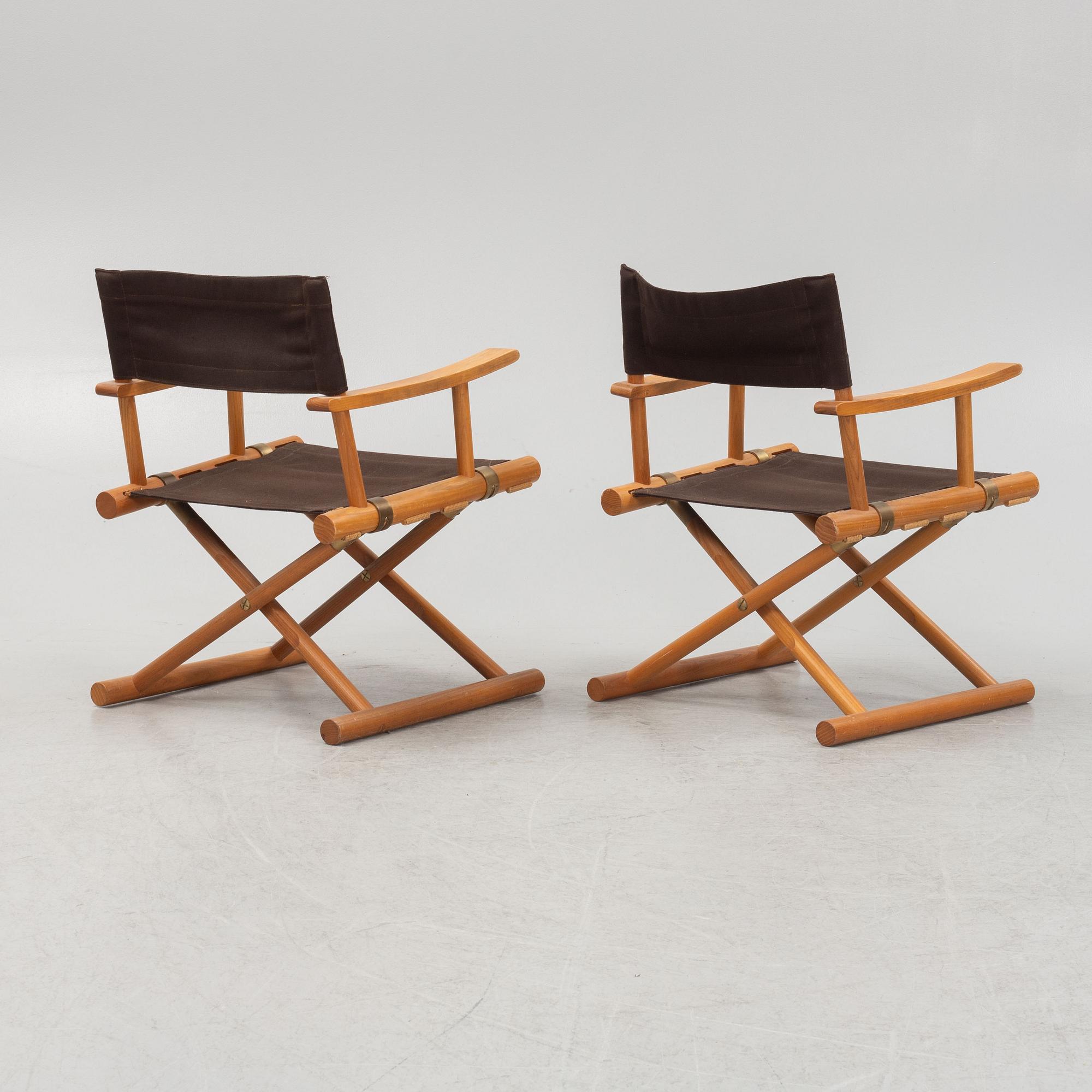 Elias Svedberg, karmstolar/fällstolar, ett par, Nordiska Kompaniet, 1900-talets mitt.