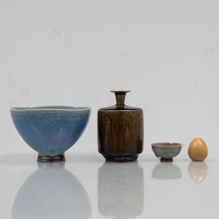 Berndt Friberg, a set of four stoneware vessels, Gustavsbergs studio.