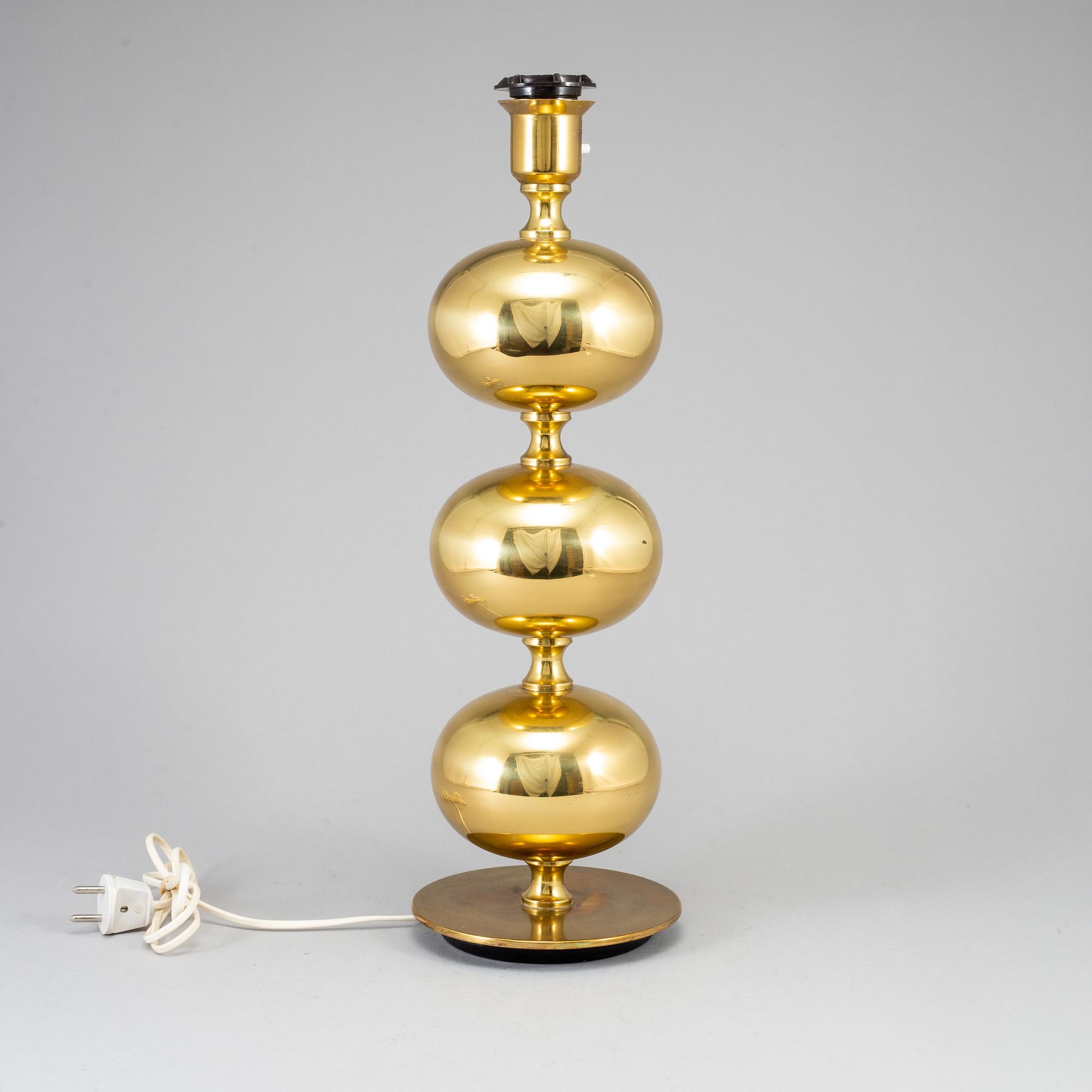 A brass table lamp, AB Stilarmatur Tranås, second half of the 20th century.
