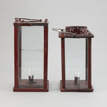 Two painted 19th Century lanterns.