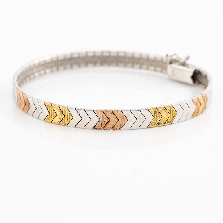 Bracelet in three colours, sterling silver.