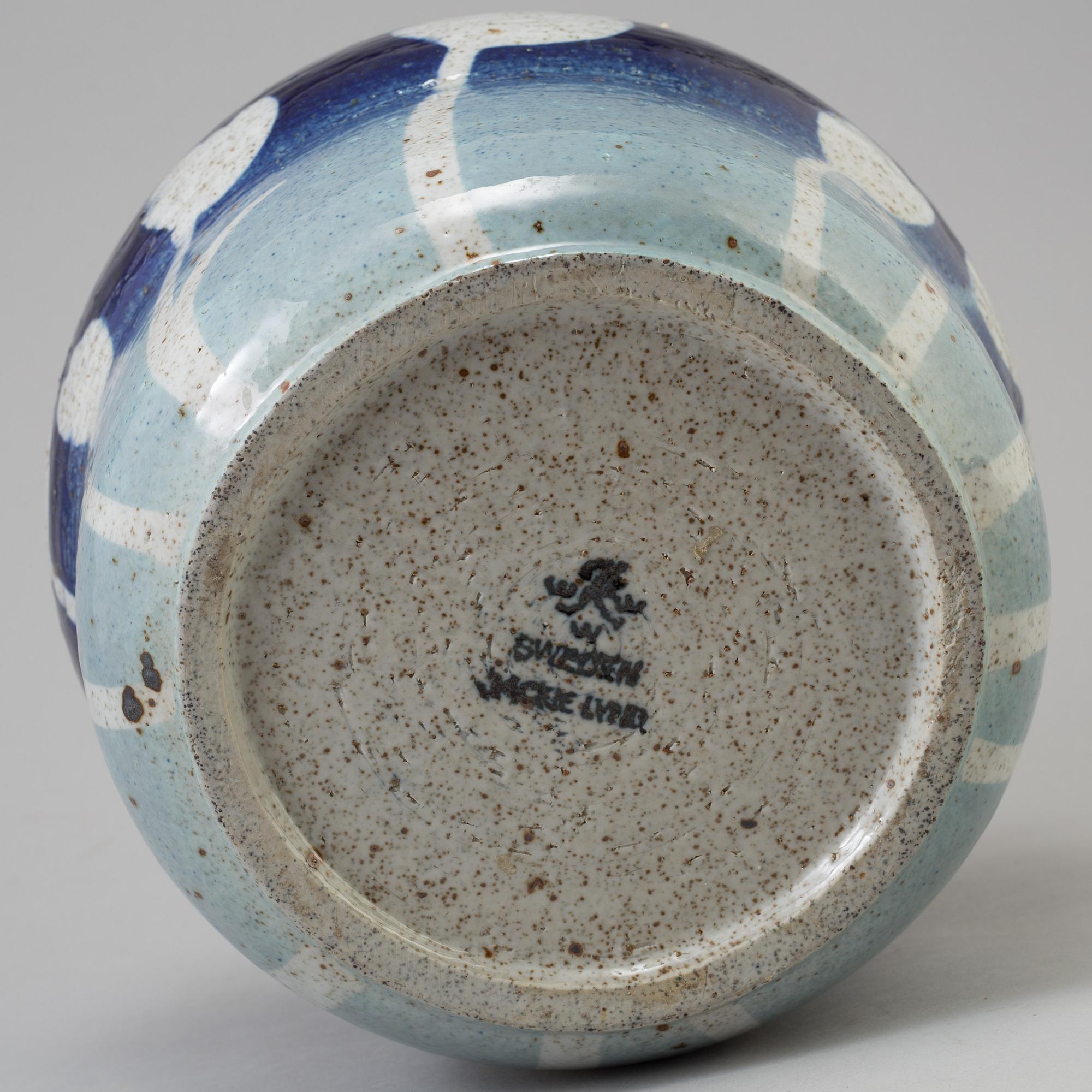 JACKIE LYND, a glazed stoneware flower planter, Rörstrand, Sweden.