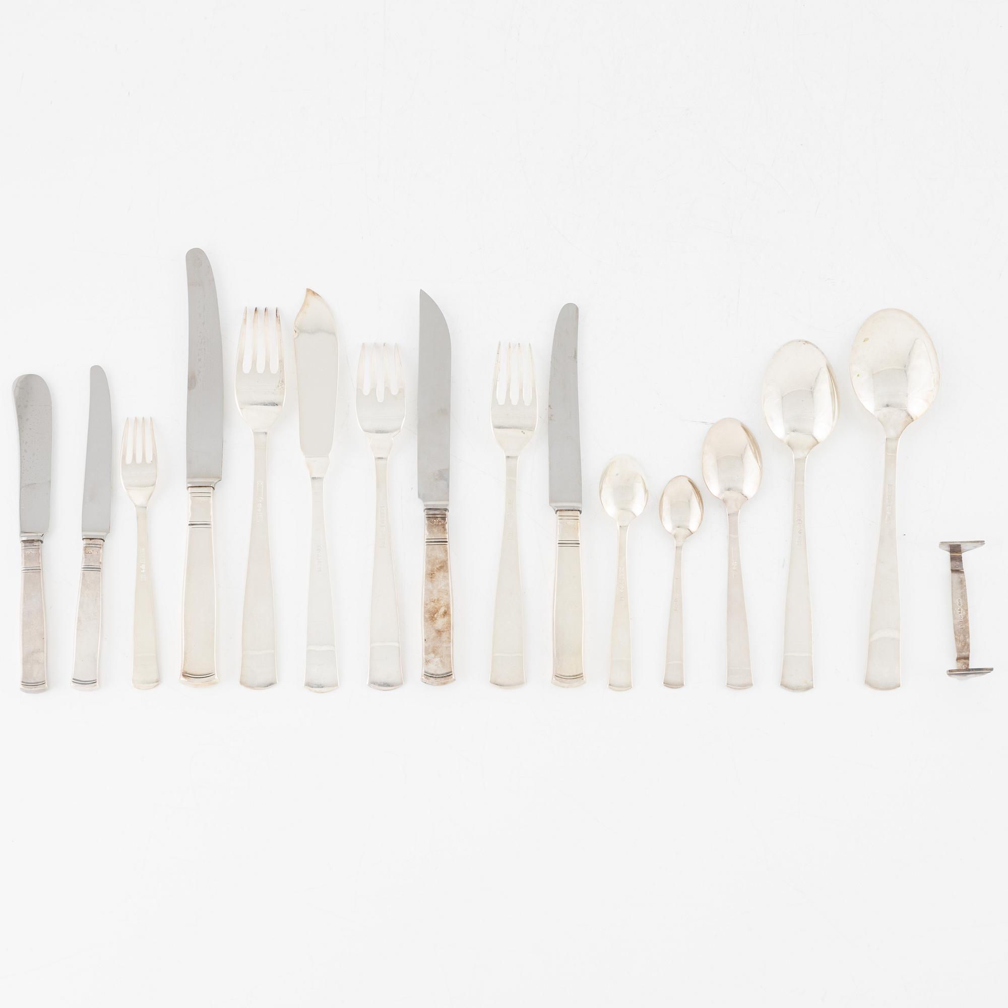 Jacob Ängman, a 242-piece silver culery, model 'Rosenholm', mark of GAB Stockholm and Eskilstuna, including 1963.