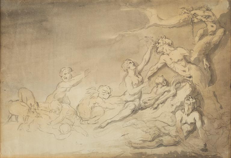 ELIAS MARTIN, attributed to,  ink wash.