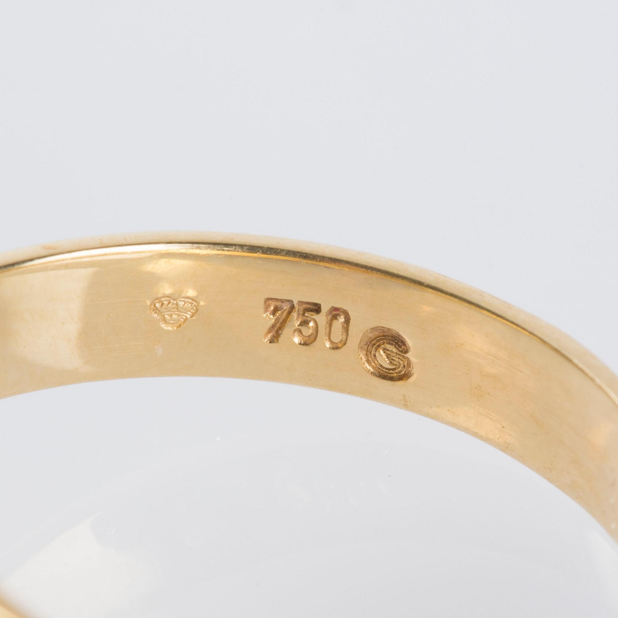 RING, 18K guld marbépärla.