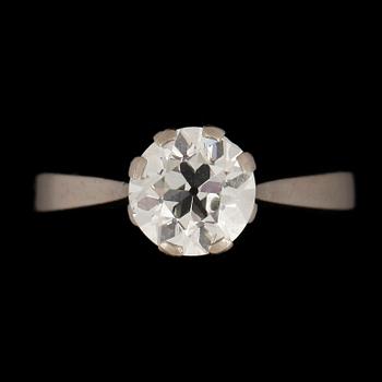 RING, 18k vitguld med gammalslipad diamant, ca1,55 ct enligt gravyr.