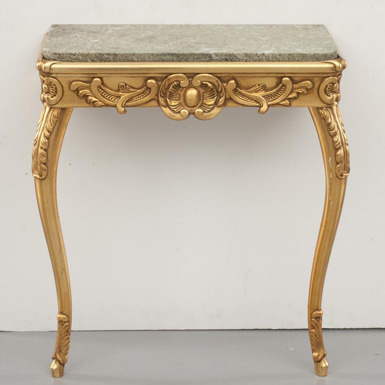 SPEGEL MED KONSOLLBORD, rokokostil, 1900-tal.