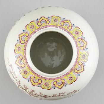 A famille rose jar with cover, China, Republic style, 20th Century.
