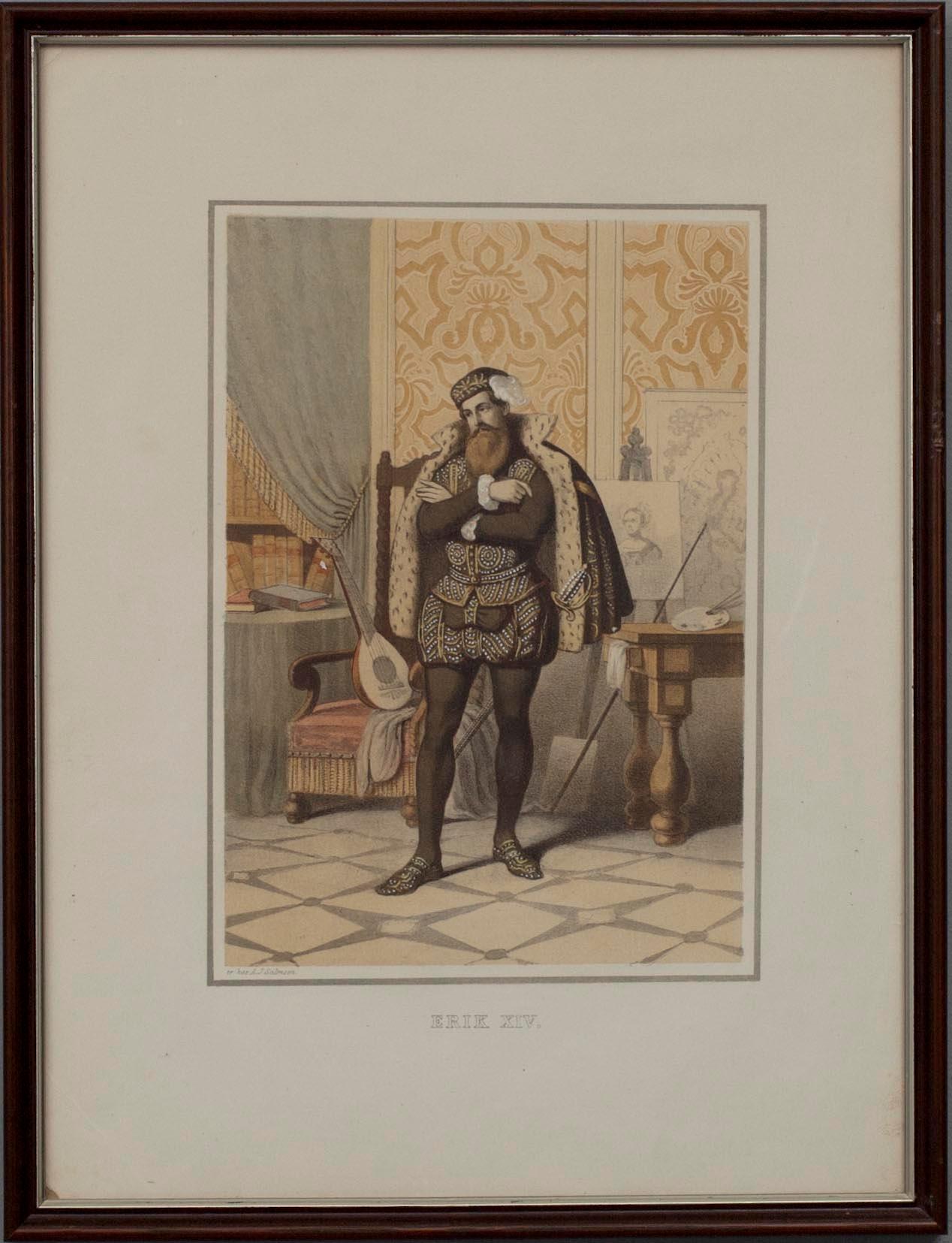 LITOGRAFIER 6 st, 1800-tal, kungaporträtt.