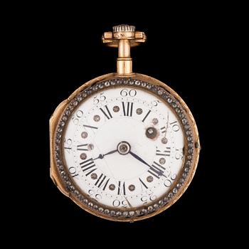 1427. A gold verge pocket watch, Paris late 18th century.