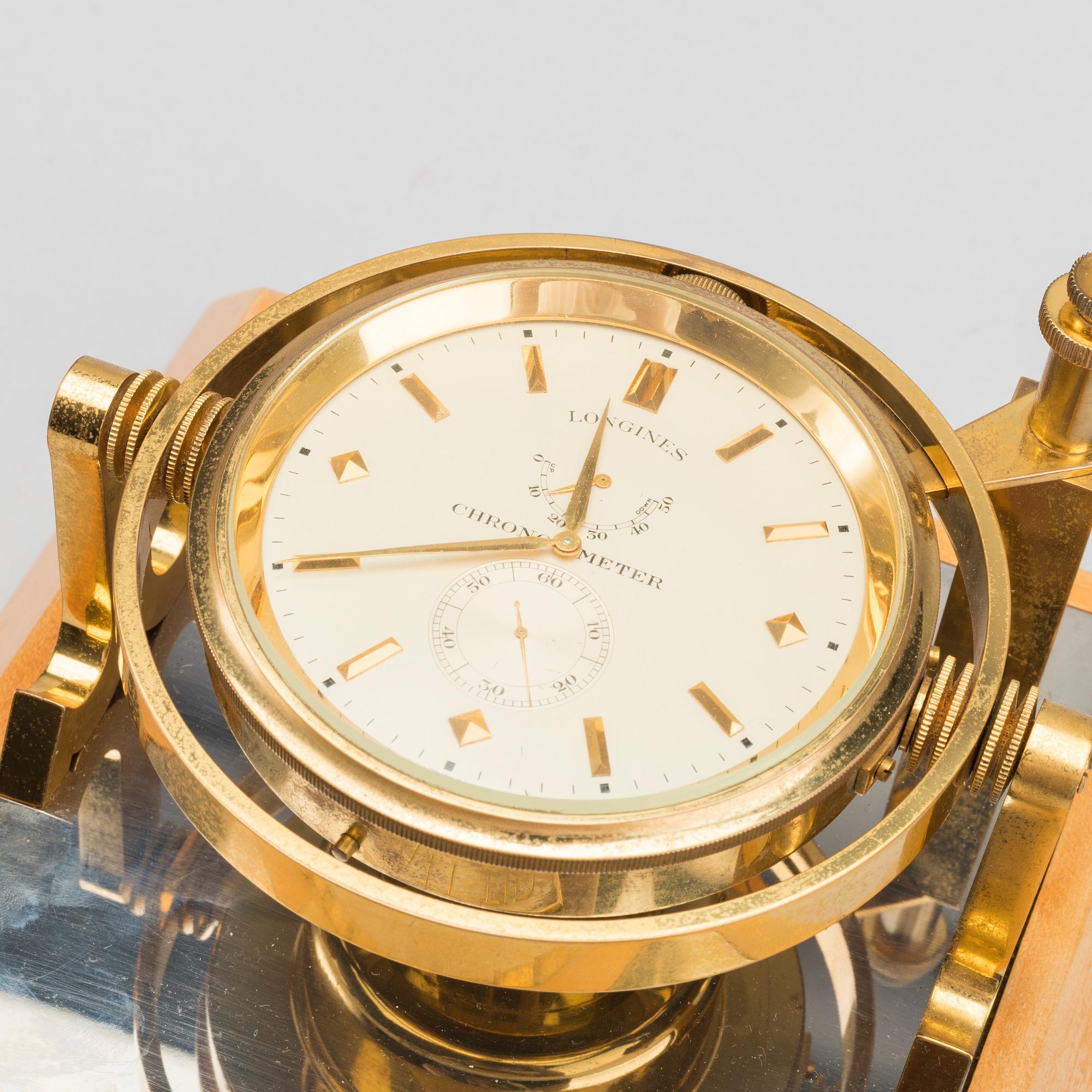 A table clock by Longines  Chronometre, 1950s.