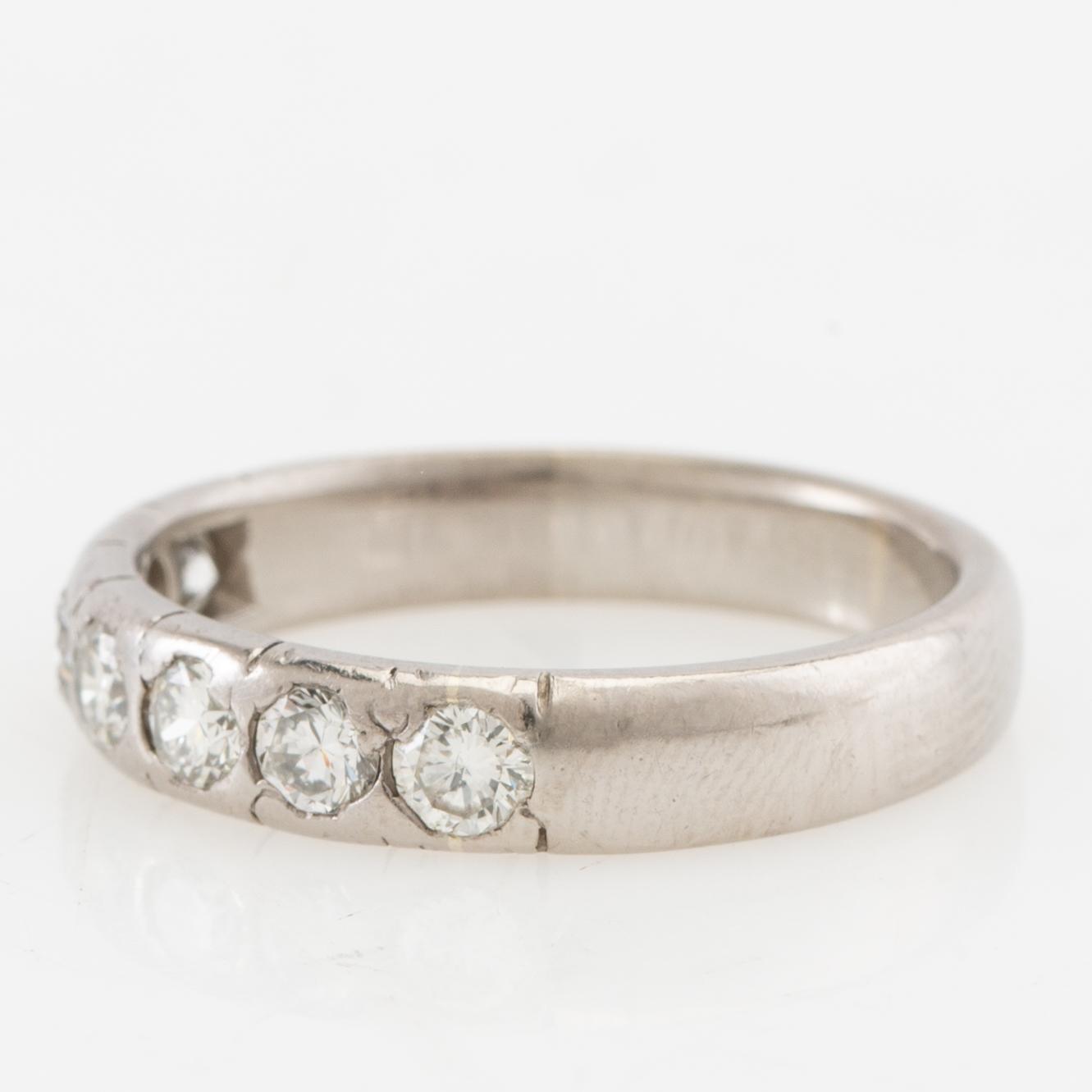 Ring Half alliance 18K white gold set with round brilliant-cut diamonds, Hellström & Åhrling Stockholm 1956.