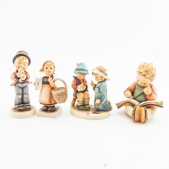 Figurines 17 pcs and plates 3 pcs Goebel MJ Hummel Germany mid-20th century porcelain.