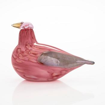 Oiva Toikka, a 'Male Pine Grosbeak" glass bird, signed O. Toikka Nuutajärvi.