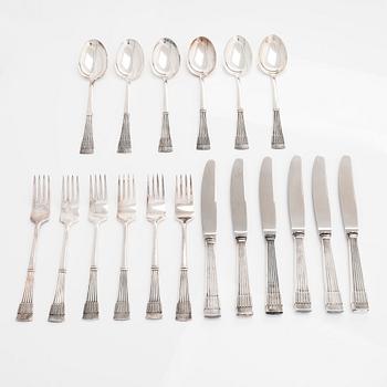 Mauno Honkanen, an 18-piece set of 'Tähkä' silver cutlery, Tillander Helsinki 1967-72.