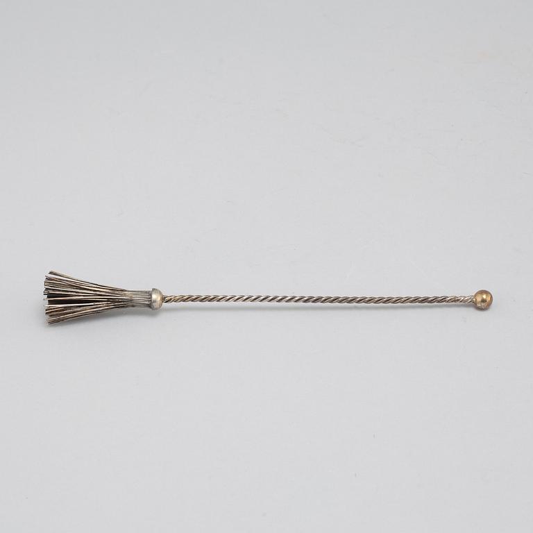 Twelve silver champagne whisks from KG Markströms Guldsmeds Ab in Uppsala, 1929.