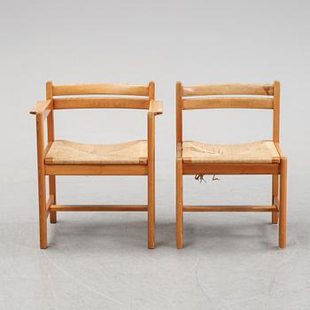 Børge Mogensen, dining table, 4 chairs + 1 armchair with rope seats, "Asserbo", Company Karl Andersson & sons.