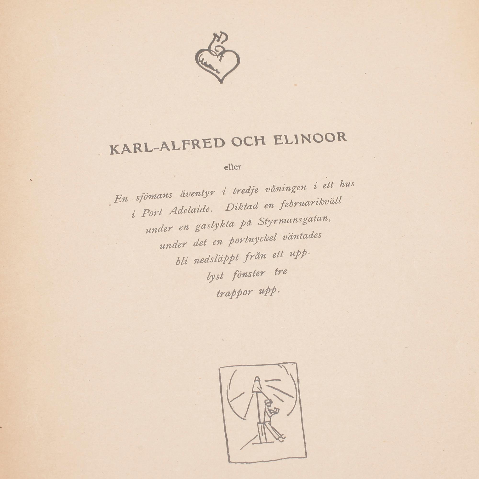 BOK, "Sju sjömansvisor och Byssan lull av Evert Taube med bilder av Kurt Jungstedt", Albert Bonniers Förlag, 1919.