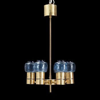 HANS-AGNE JAKOBSSON, a brass and glass ceiling light, Markaryd.