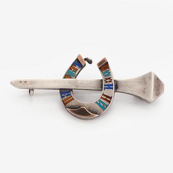 Rintaneuloja, 2 kpl, cloisonné-emali, hopea, Venäjä.