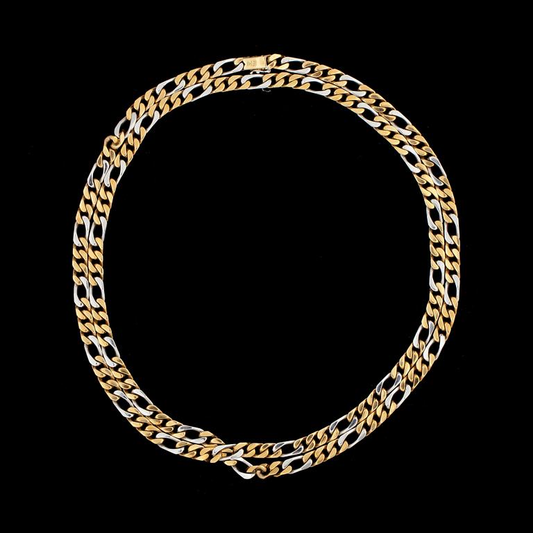 HALSLÄNK, rödguld och vitguld, 18k. Vikt ca 114 g.