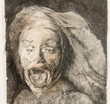 mixed media / drawing and 3D paper casting, a tergo signed and dated 1999.