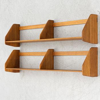 Hans J. Wegner, a pair of oak shelves, Ry Möbler, Denmark, 1950's/60's.