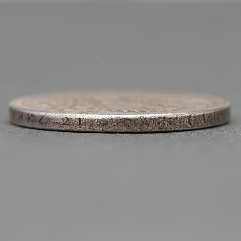 KOLIKKO, 1 RUPLA, hopeaa, Venäjä, Nikolai II, 1904.