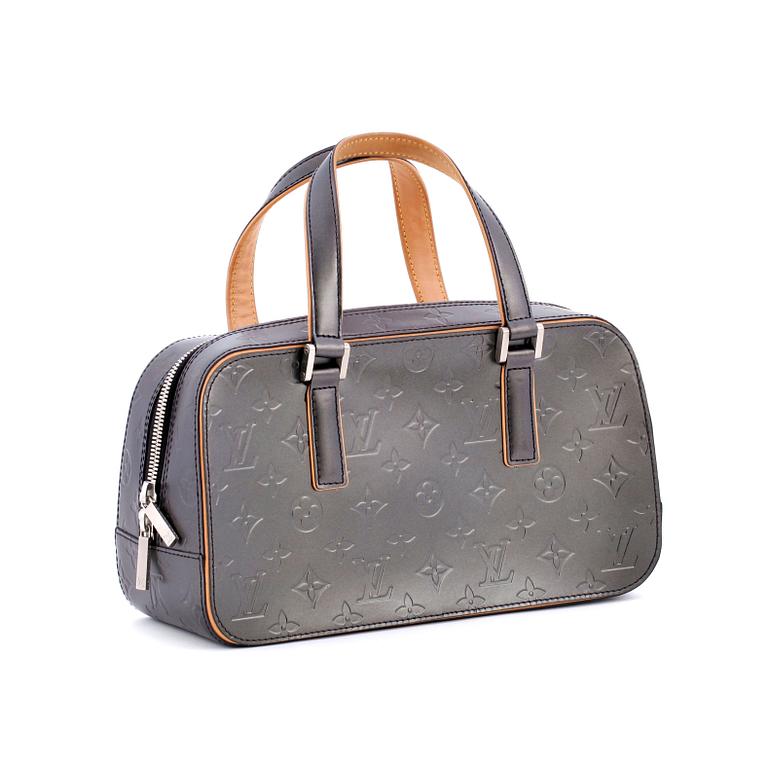 Louis Vuitton, LOUIS VUITTON, a dark grey cuir mat handbag, "Mat Shelton".