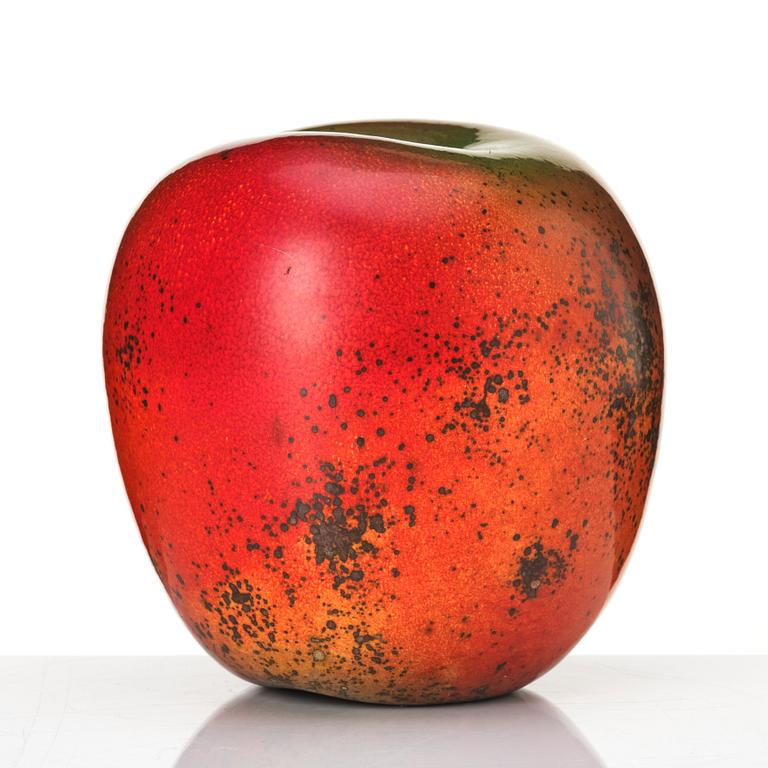 Hans Hedberg, a faience sculpture of an apple, Biotk, France.